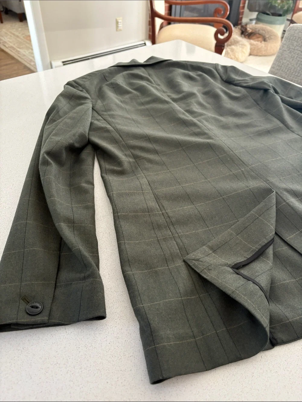 rag & bone Olive Green Windowpane Blazer